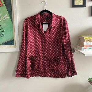 Madewell Silk Oversized Pajama Shirt